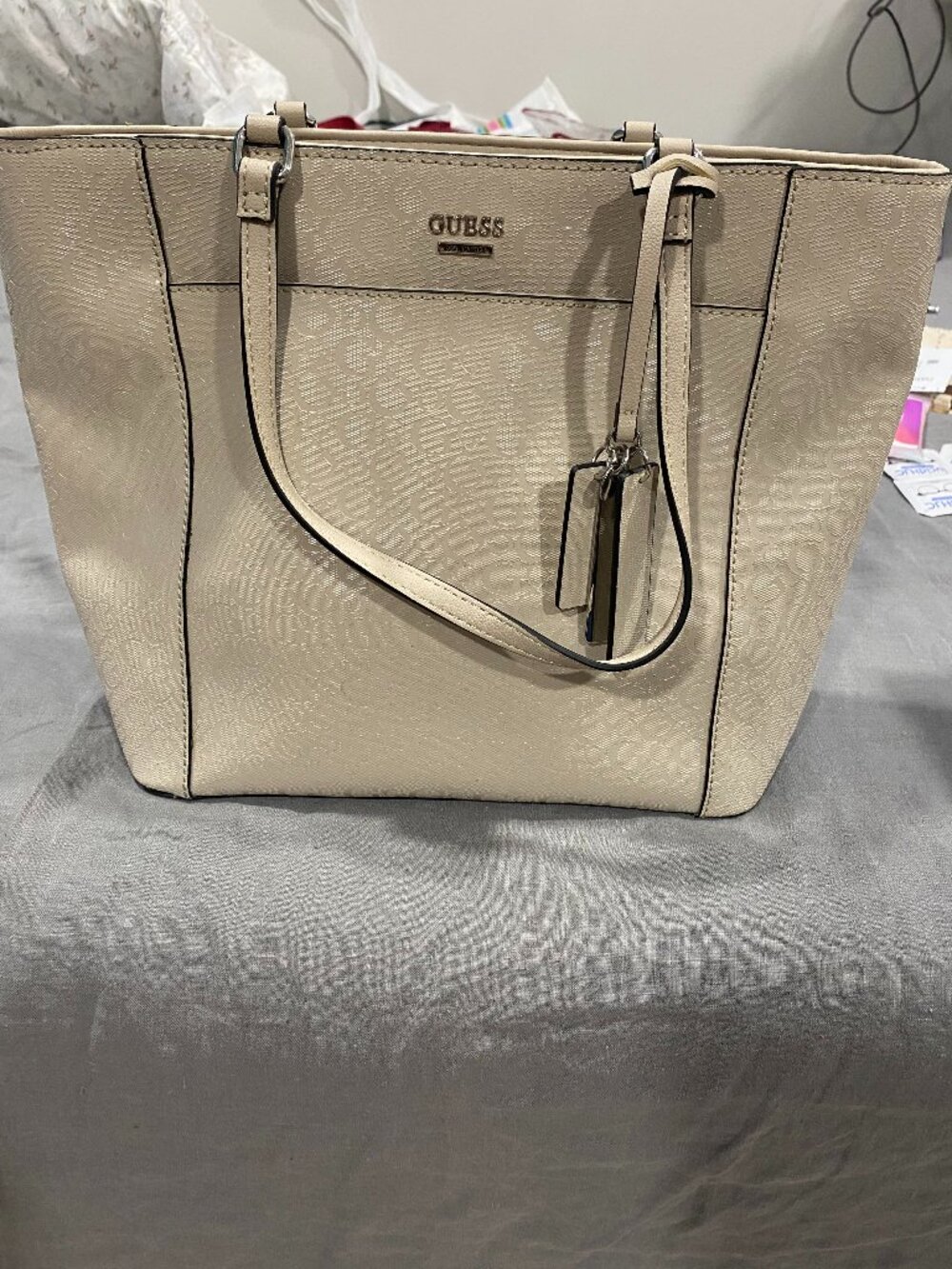 GUESS Cuba Monogram Tote Bag